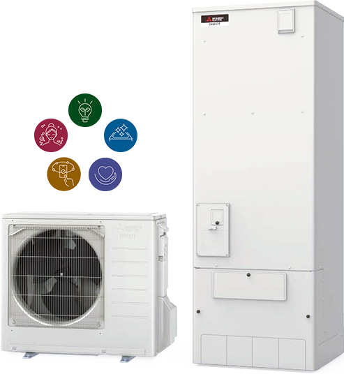 家庭用自然冷媒／CO₂ヒートポンプ給湯器